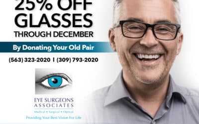 25% off Glasses Starting November 1st, when You Donate Your Old Glasses!