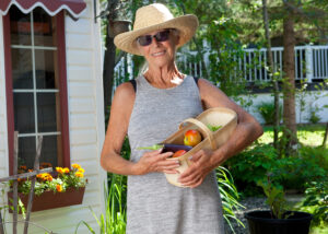 Senior lady gardening